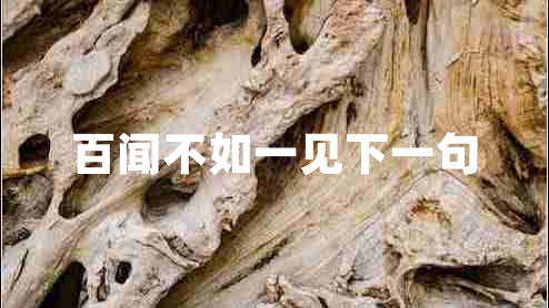 百闻不如一见下一句
