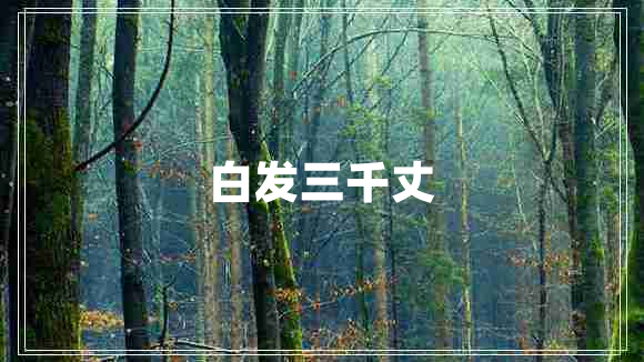 白发三千丈