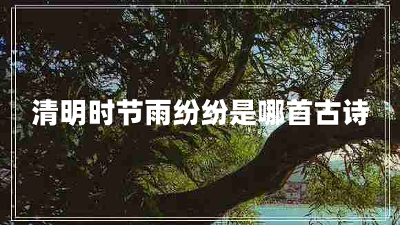清明时节雨纷纷是哪首古诗