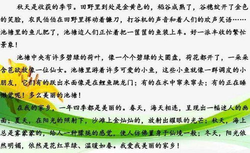 三级作文这儿真美丽写校园