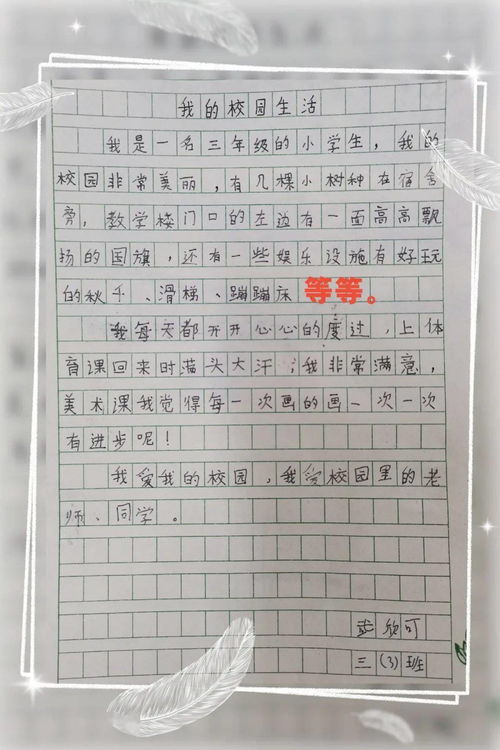 我的有趣的校园生活700字作文三级