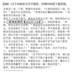 校园羽毛球作文
