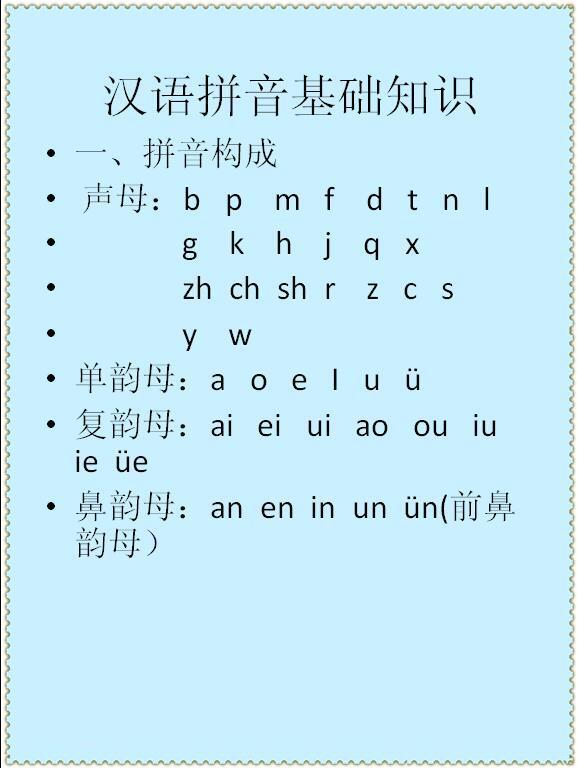 汉语拼音基础知识讲解
