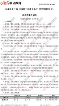 2018成都医学基础知识真题