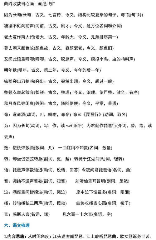 琵琶行基础知识梳理