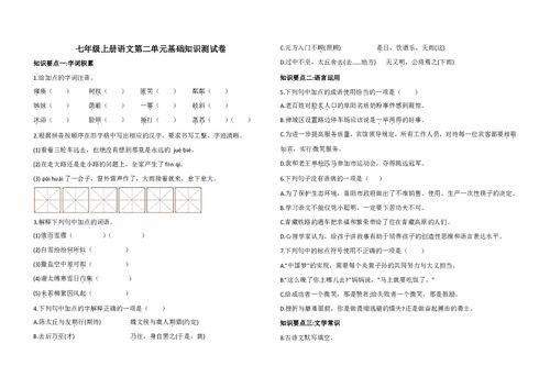 上册,基础知识,七级,解析