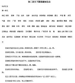 基础知识,语文,初二下