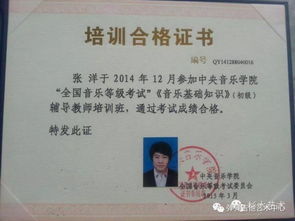 音乐基础知识培训证书