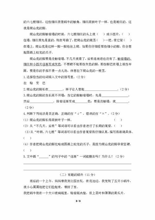 上册,四级,测验,基础知识