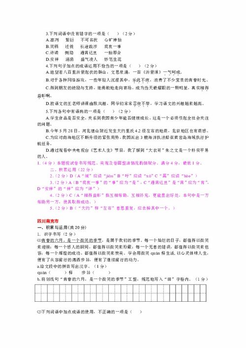 中考基础知识积累集体备课