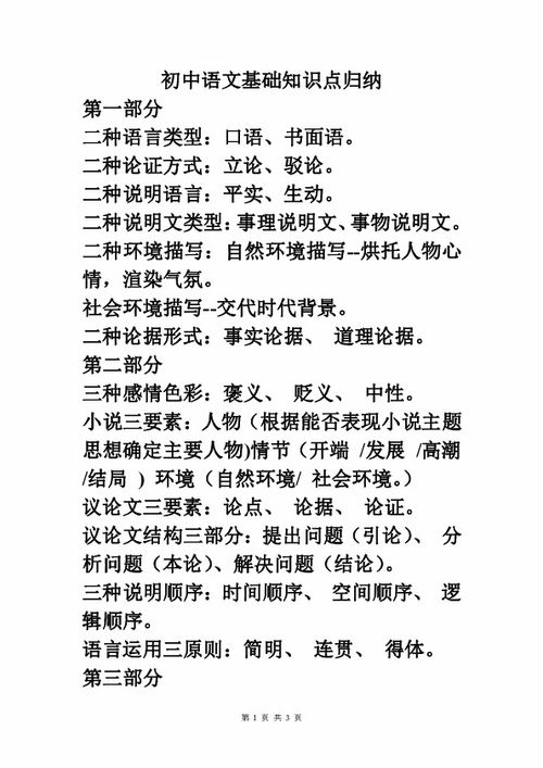 语文基础知识点总结归纳