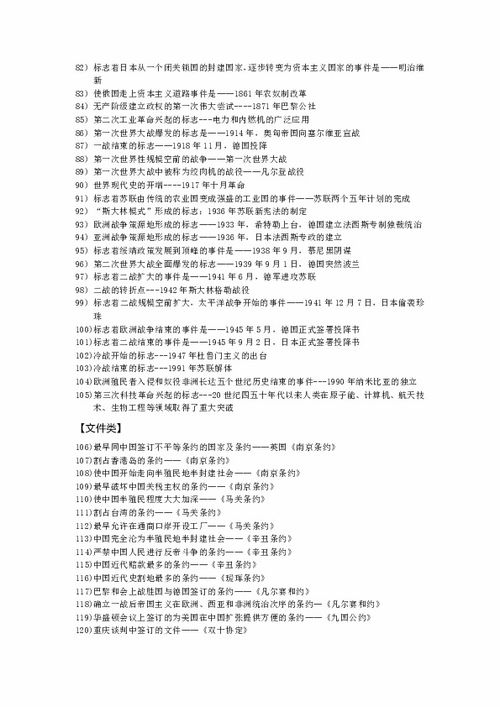 中考历史基础知识点