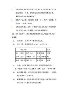苏教版六级数学上册基础知识